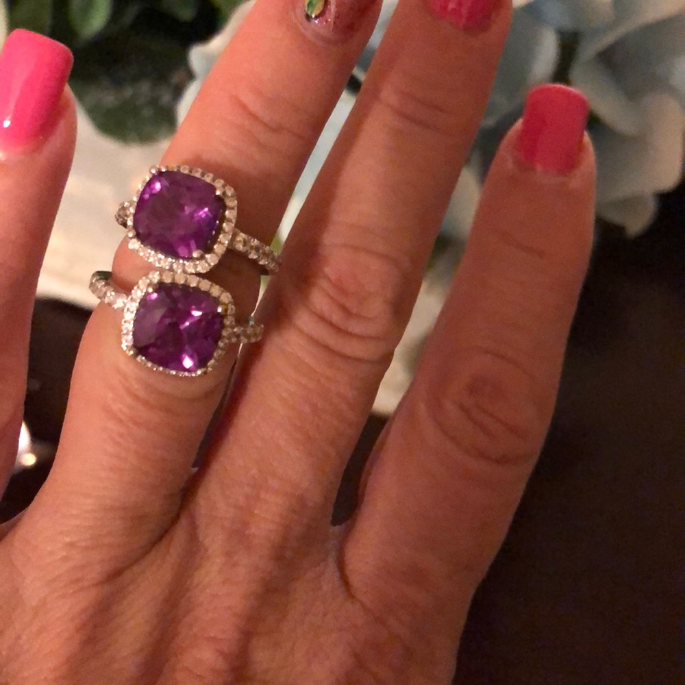 Sterling silver Lab created alexandrite ring